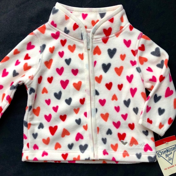 OshKosh B'gosh Other - OshKosh 6 Month New Baby Girl Heart Fleece Zip-up